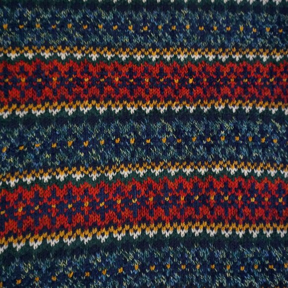 Vintage Liz Sport Fair Isle Wool Turtleneck Sweater Cabincore Apres Ski S - Picture 8 of 9